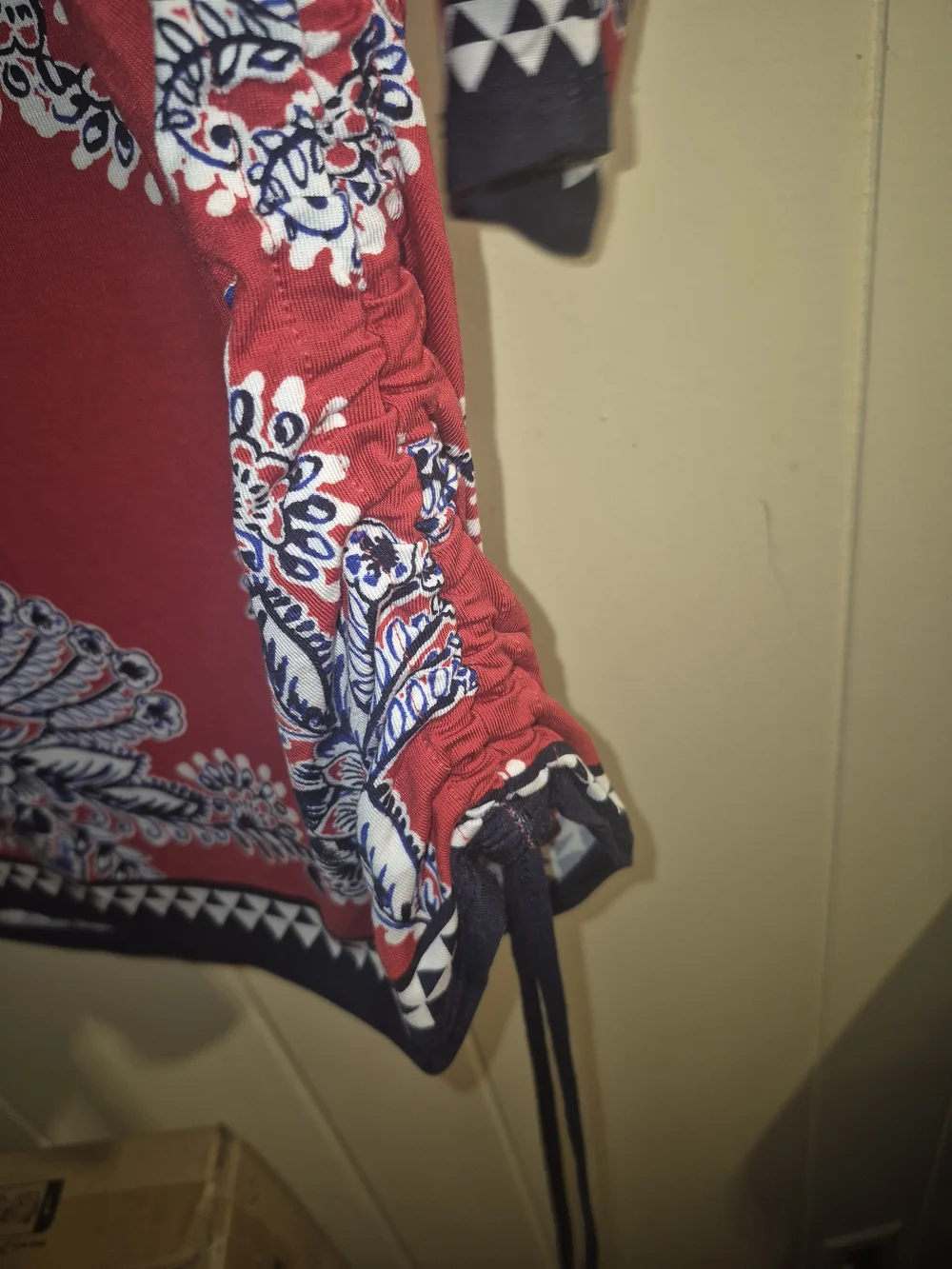 Ruby Rd. Red Paisley-Print Scoop Neck Long Sleeve Top